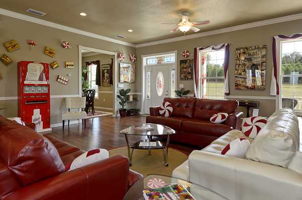 Candy Themed Living Room at The Sweet Escape