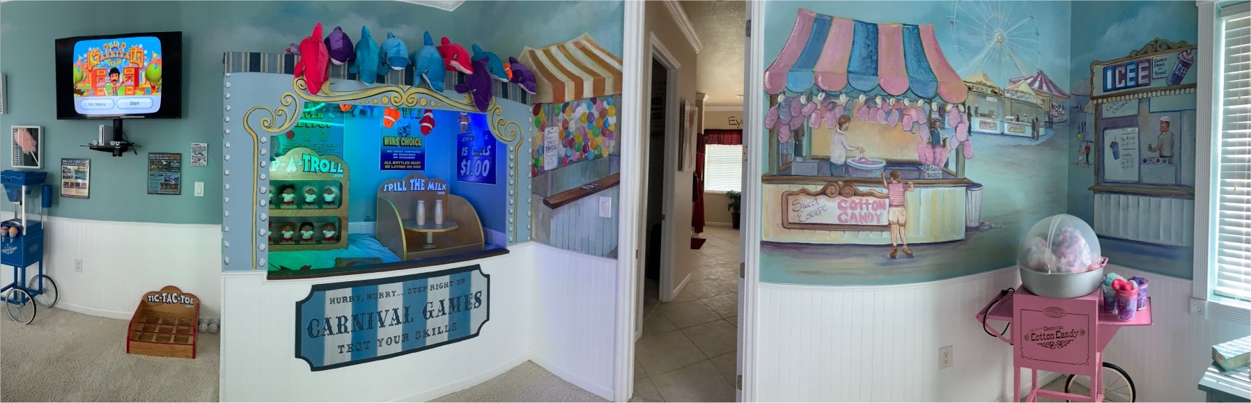 the cotton candy room and suite at Sweet Escape near Orlando and Disney vacation retreat