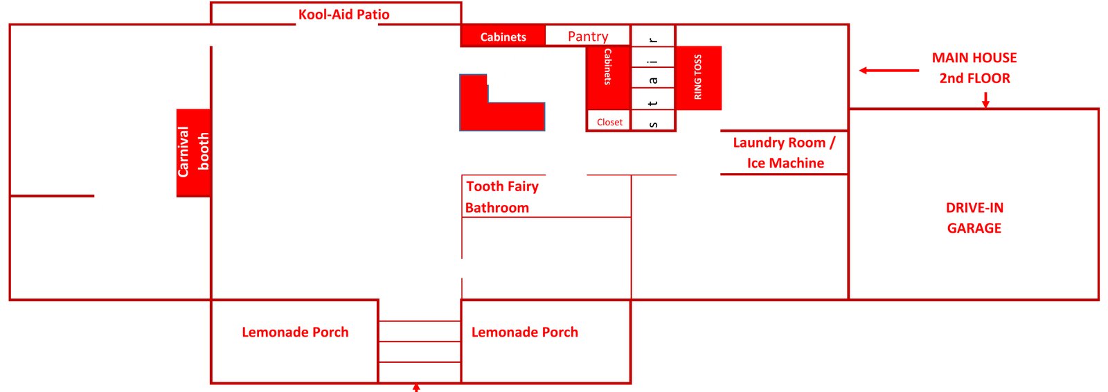 Sweet Escape main house upper floor plan
