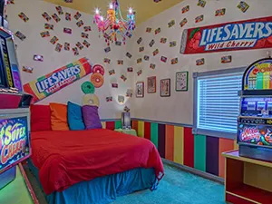 Lifesavers Candy Bedroom at Sweet Escape AirBnB style House near Clermont & Davenport, FL and Orlando