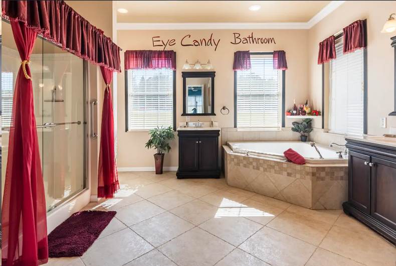swanky bathroom at luxury airbnb near Orlando, Florida