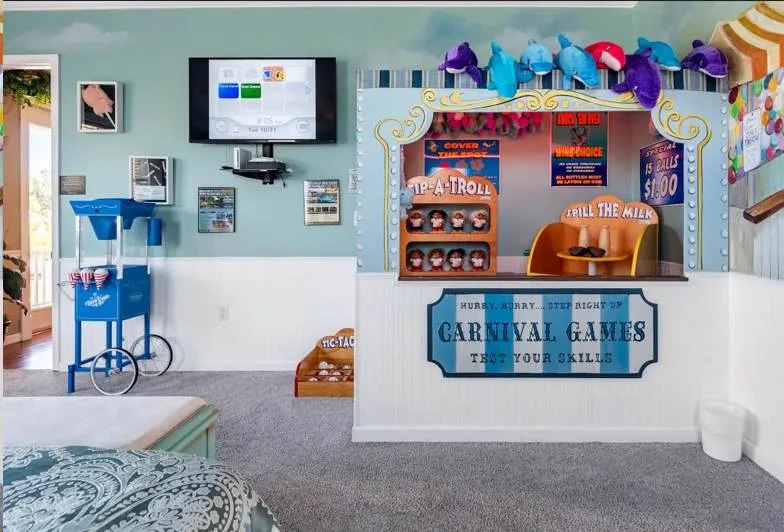 Cotton Candy, Carnival Games & Treats Bedroom at Orlando Area's Sweet Escape vacation rental